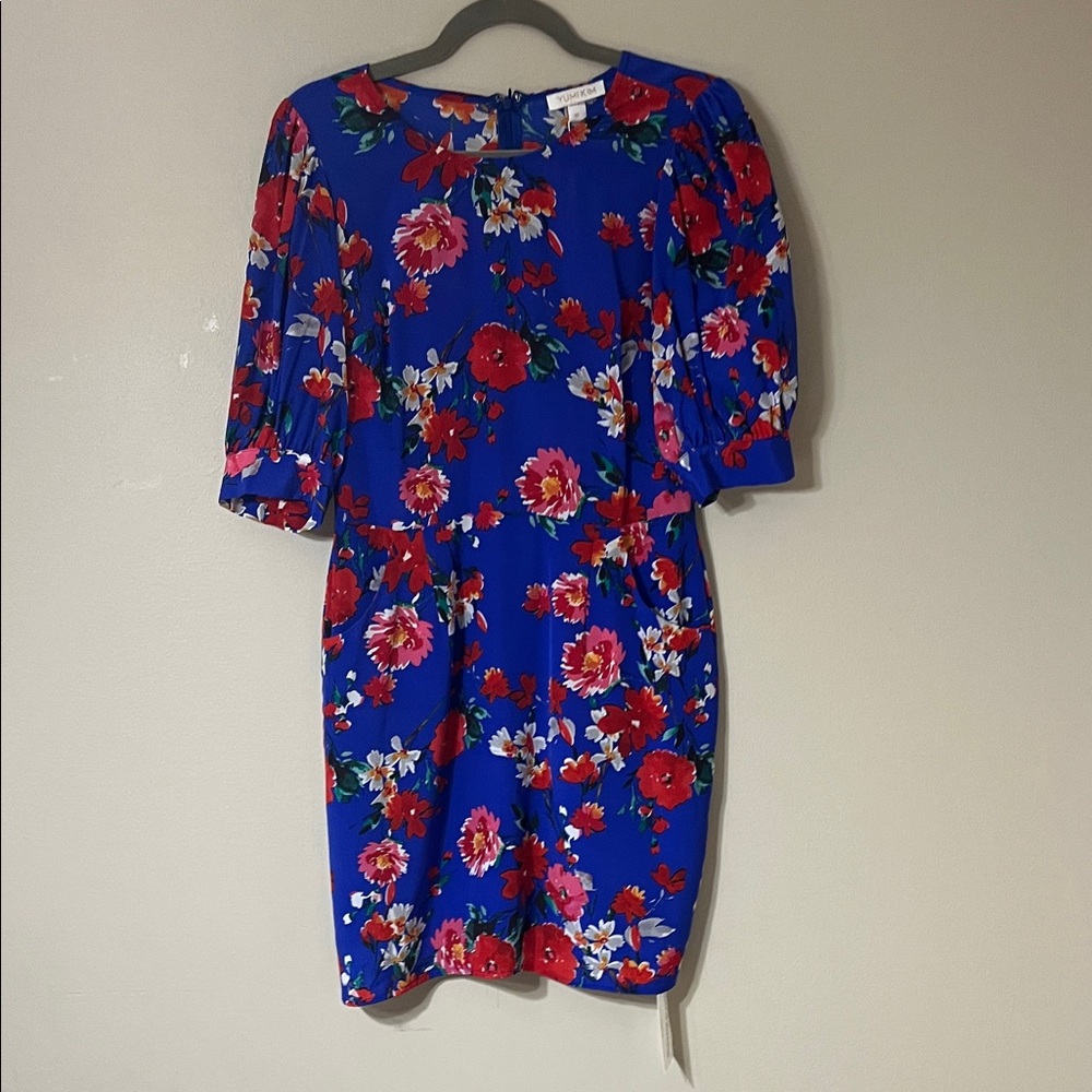 Yumi Kim Blue Floral Long Sleeve Dress